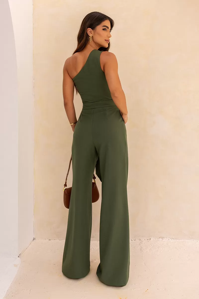 Dot Clothing - Katia Dot Clothing Green Tie Detail Jumpsuit - 2636VERDE Dot Clothing - Katia Dot Clothing Green Tie Detail Jumpsuit - 2636VERDE