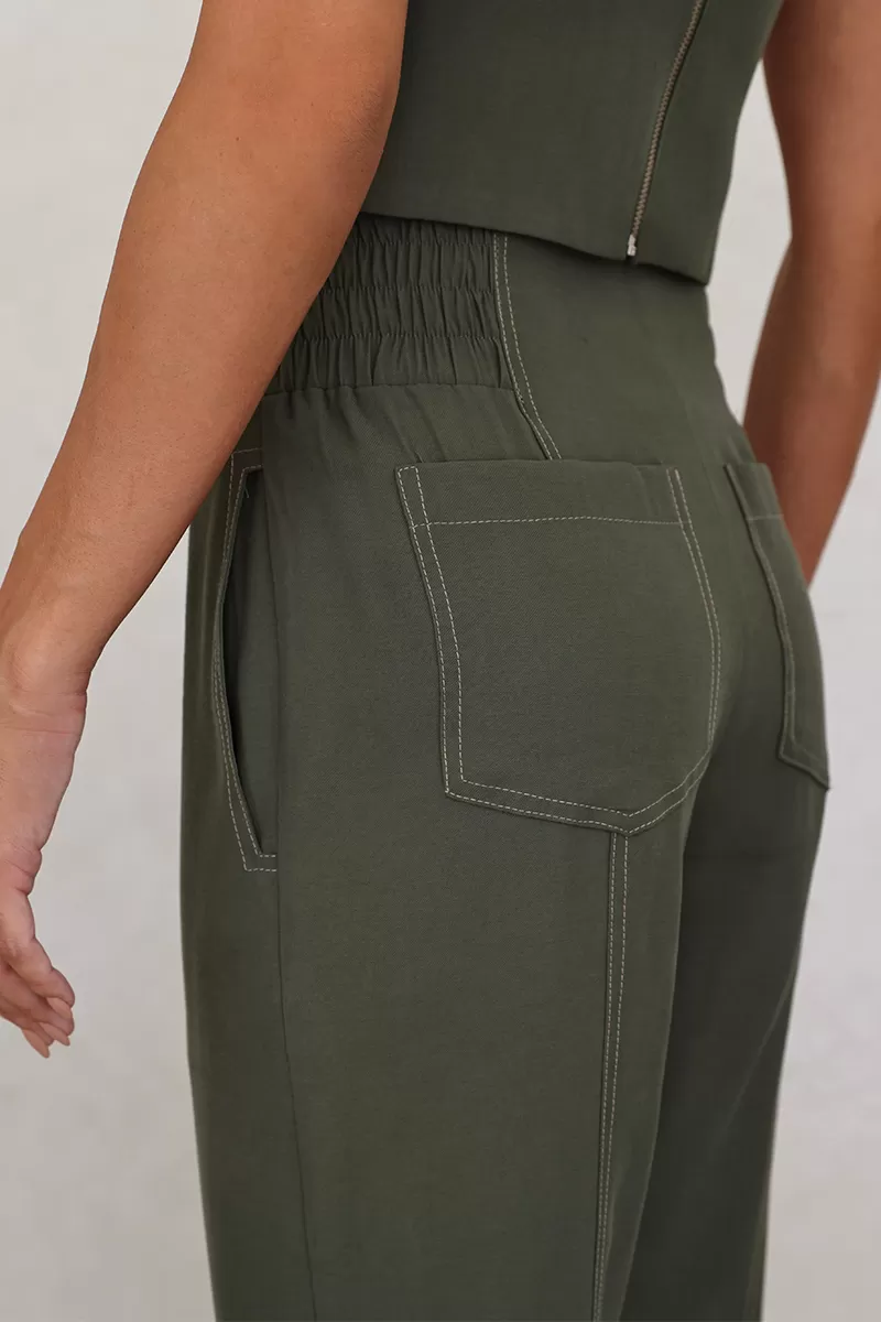 Dot Clothing - Maelli Dot Clothing Cropped and Pants Set Green - 2664VERDE Dot Clothing - Maelli Dot Clothing Cropped and Pants Set Green - 2664VERDE
