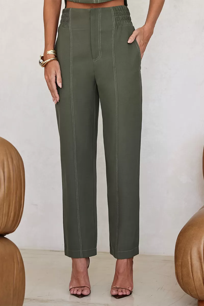Dot Clothing - Maelli Dot Clothing Cropped and Pants Set Green - 2664VERDE Dot Clothing - Maelli Dot Clothing Cropped and Pants Set Green - 2664VERDE