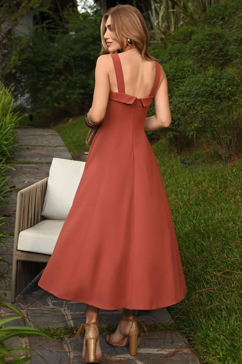 Miss Misses - Gisele Dress with Brown Metal Loop Detail - 54491214 Miss Misses - Gisele Dress with Brown Metal Loop Detail - 54491214