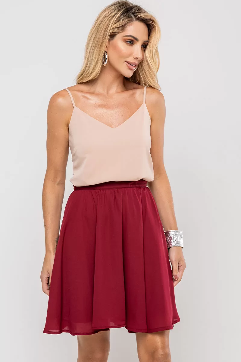 Miss Misses - Vilma Crepe workout skirt with zipper in wine - 54528006 Miss Misses - Vilma Crepe workout skirt with zipper in wine - 54528006