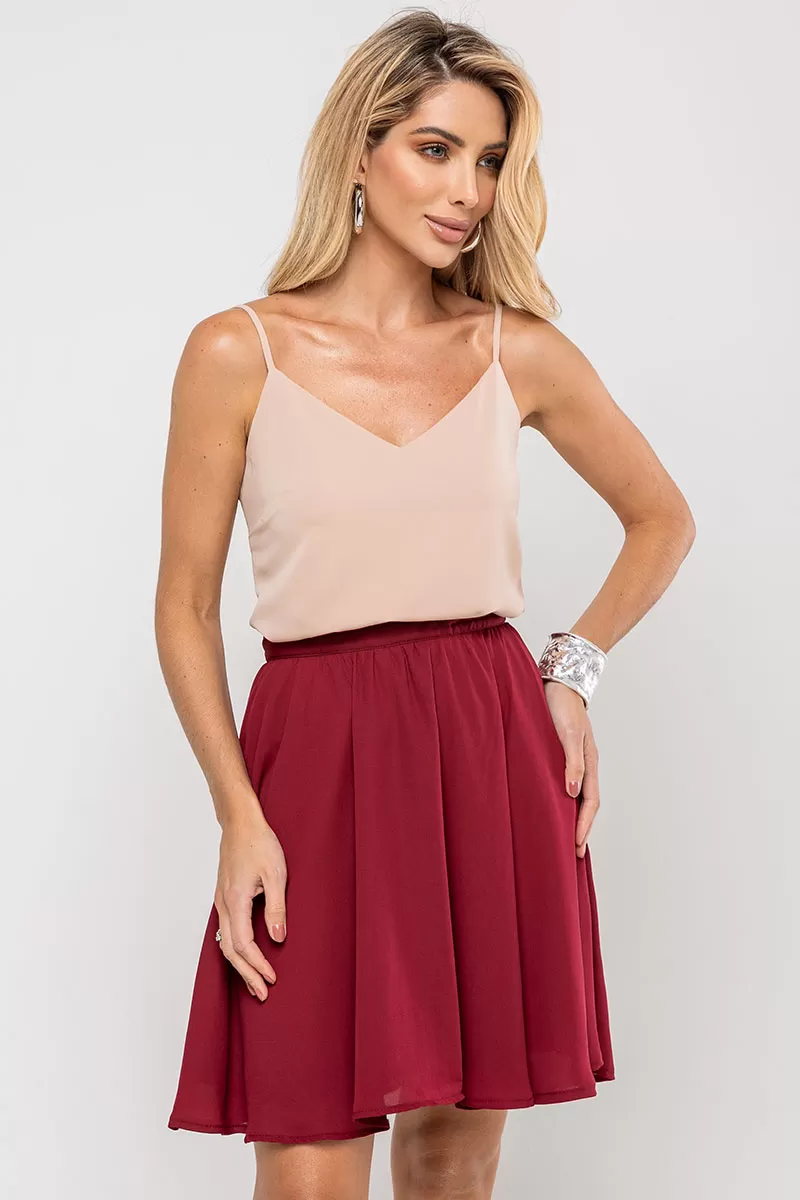 Miss Misses - Vilma Crepe workout skirt with zipper in wine - 54528006 Miss Misses - Vilma Crepe workout skirt with zipper in wine - 54528006