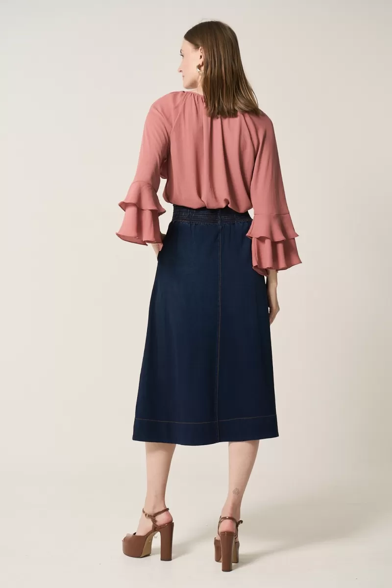 Hidrogênio - GODE MIDI SKIRT WITH WIDE COS - 20335042 Hidrogênio - GODE MIDI SKIRT WITH WIDE COS - 20335042