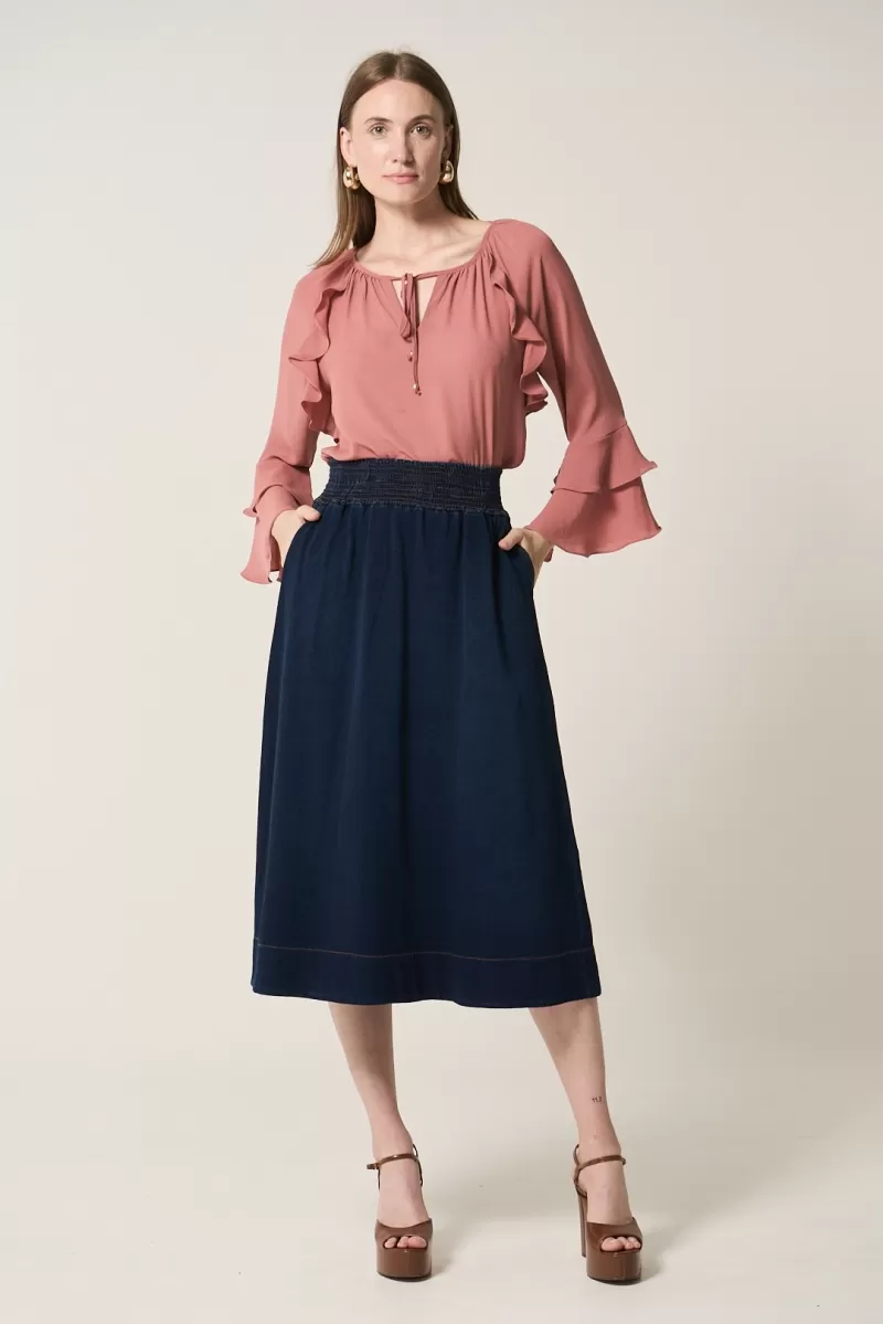 Hidrogênio - GODE MIDI SKIRT WITH WIDE COS - 20335042 Hidrogênio - GODE MIDI SKIRT WITH WIDE COS - 20335042