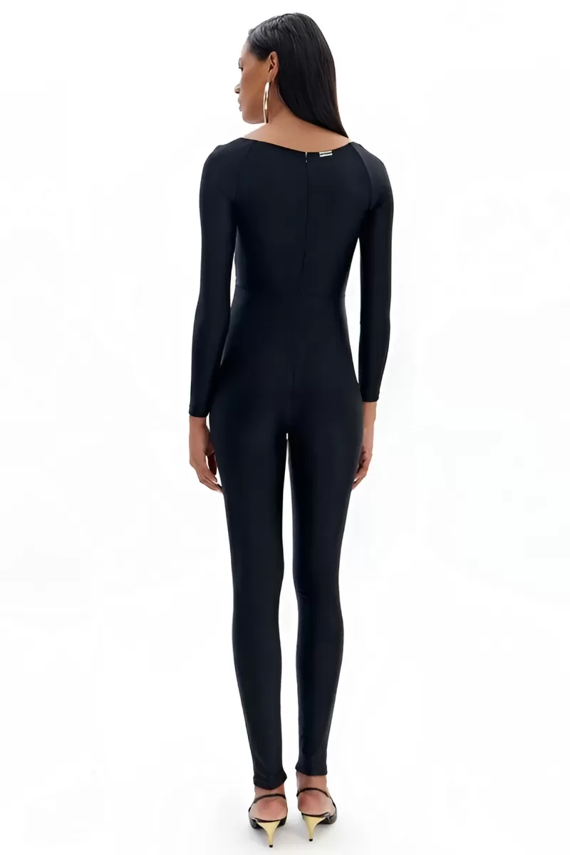 LANÇA PERFUME - Long Tight Jumpsuit With Twist And Neckline Lança Perfume - 1709 LANÇA PERFUME - Long Tight Jumpsuit With Twist And Neckline Lança Perfume - 1709