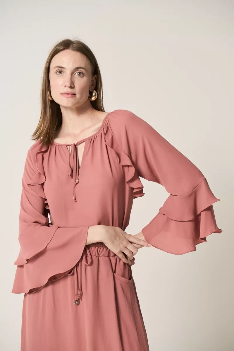 Hidrogênio - DRESS WITH ROSE JABOT - 20273070 Hidrogênio - DRESS WITH ROSE JABOT - 20273070