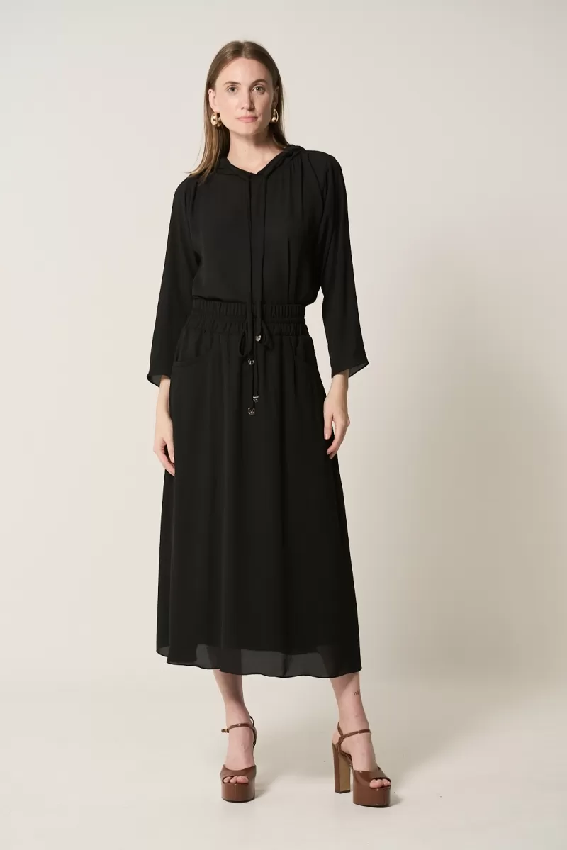 Hidrogênio - GODE SKIRT WITH POCKETS AND BLACK ELASTIC WAISTBAND - 20298001 Hidrogênio - GODE SKIRT WITH POCKETS AND BLACK ELASTIC WAISTBAND - 20298001