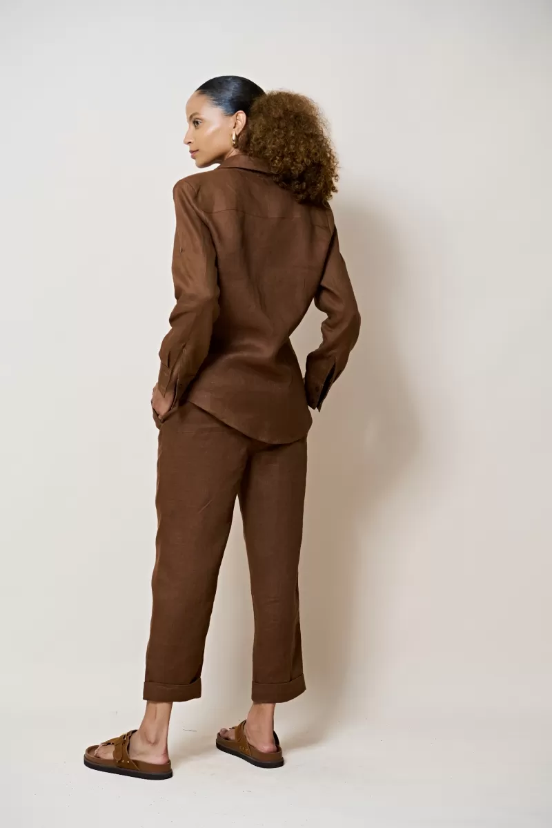 Hidrogênio - 100% BROWN LINEN SHIRT - 20379031 Hidrogênio - 100% BROWN LINEN SHIRT - 20379031