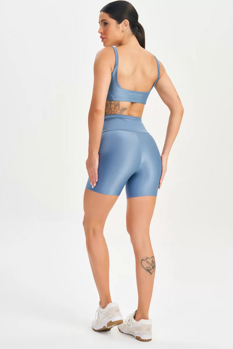 Lets Gym - Vintage Blue Minimal Bold Shorts - 2574AZ Lets Gym - Vintage Blue Minimal Bold Shorts - 2574AZ