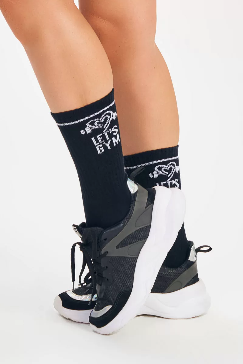 Lets Gym - Lets Gym Black Socks - 2576PT