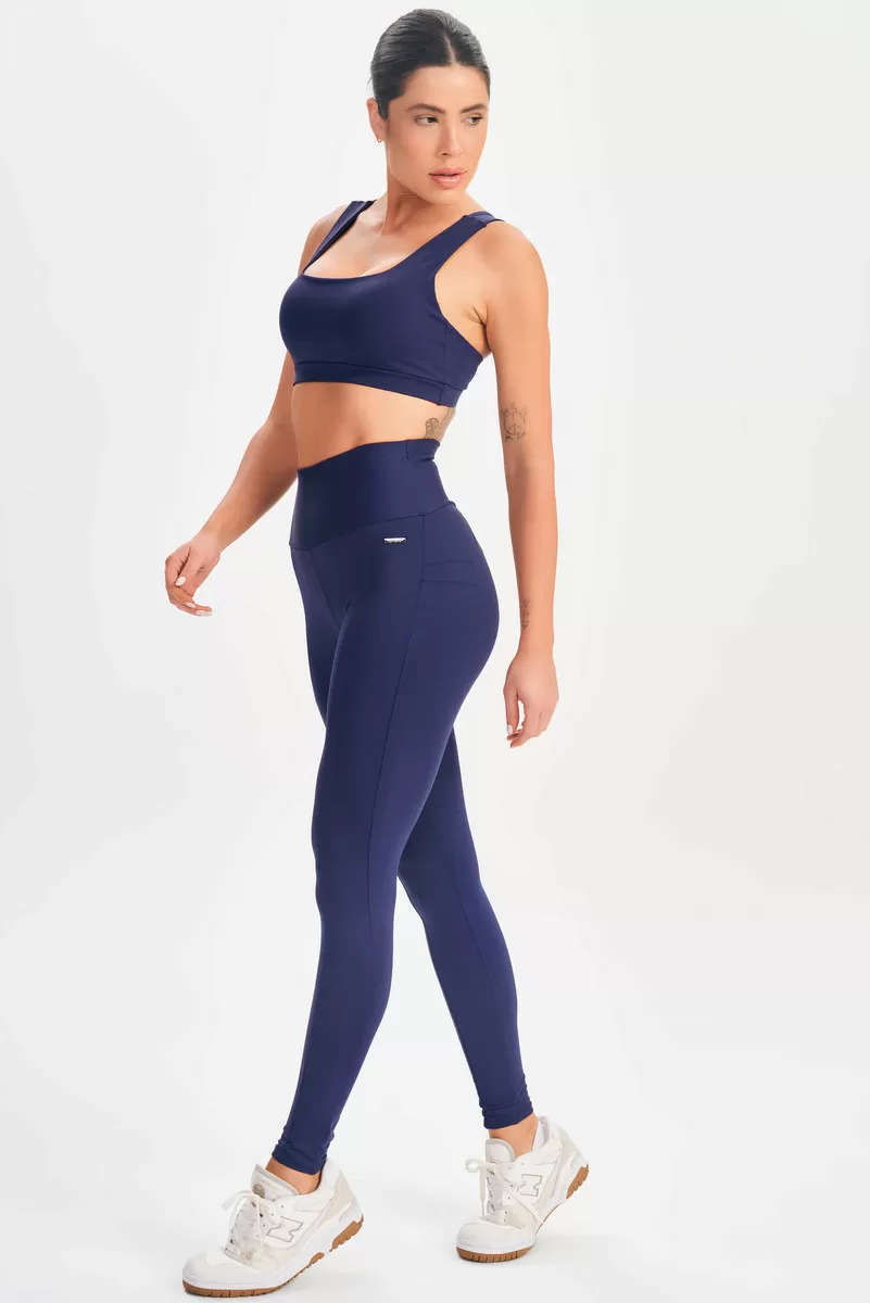 Lets Gym - Navy Blue Basic Flex Leggings - 2625AZ Lets Gym - Navy Blue Basic Flex Leggings - 2625AZ
