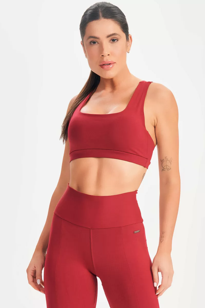 Lets Gym - Basic Flex Marsala Top - 2624MS Lets Gym - Basic Flex Marsala Top - 2624MS