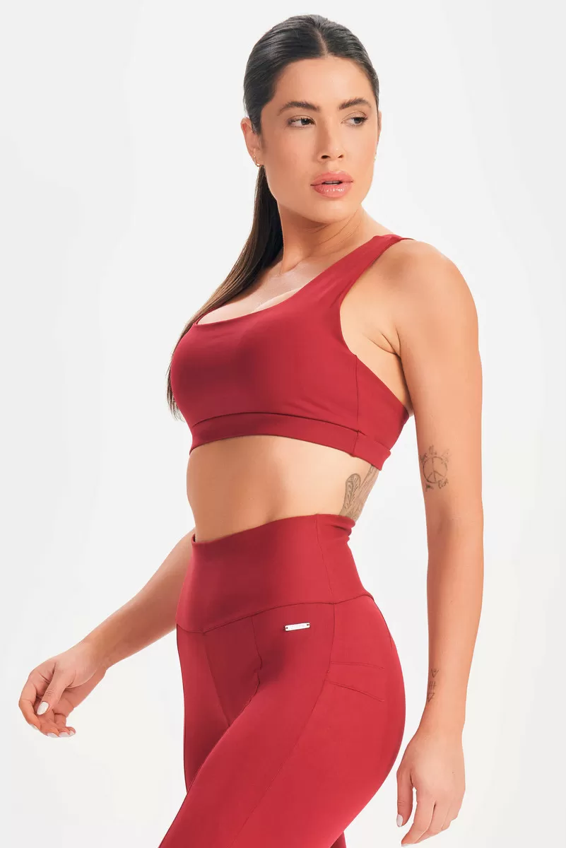 Lets Gym - Basic Flex Marsala Top - 2624MS Lets Gym - Basic Flex Marsala Top - 2624MS