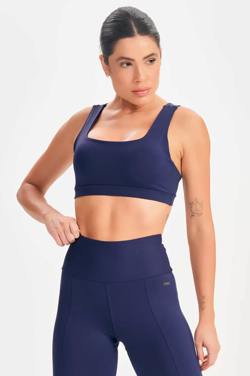Lets Gym - Navy Blue Basic Flex Top - 2624AZ