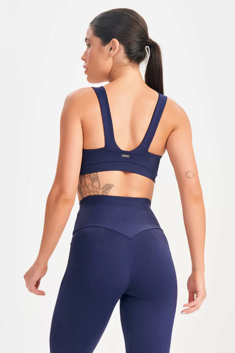 Lets Gym - Navy Blue Basic Flex Top - 2624AZ