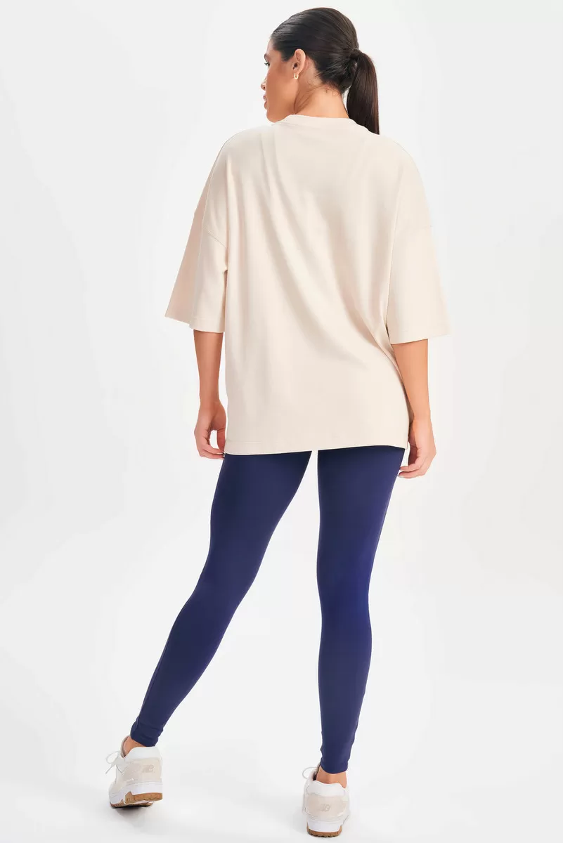 Lets Gym - Oversized T-Shirt Basic Flex Beige - 2626BG