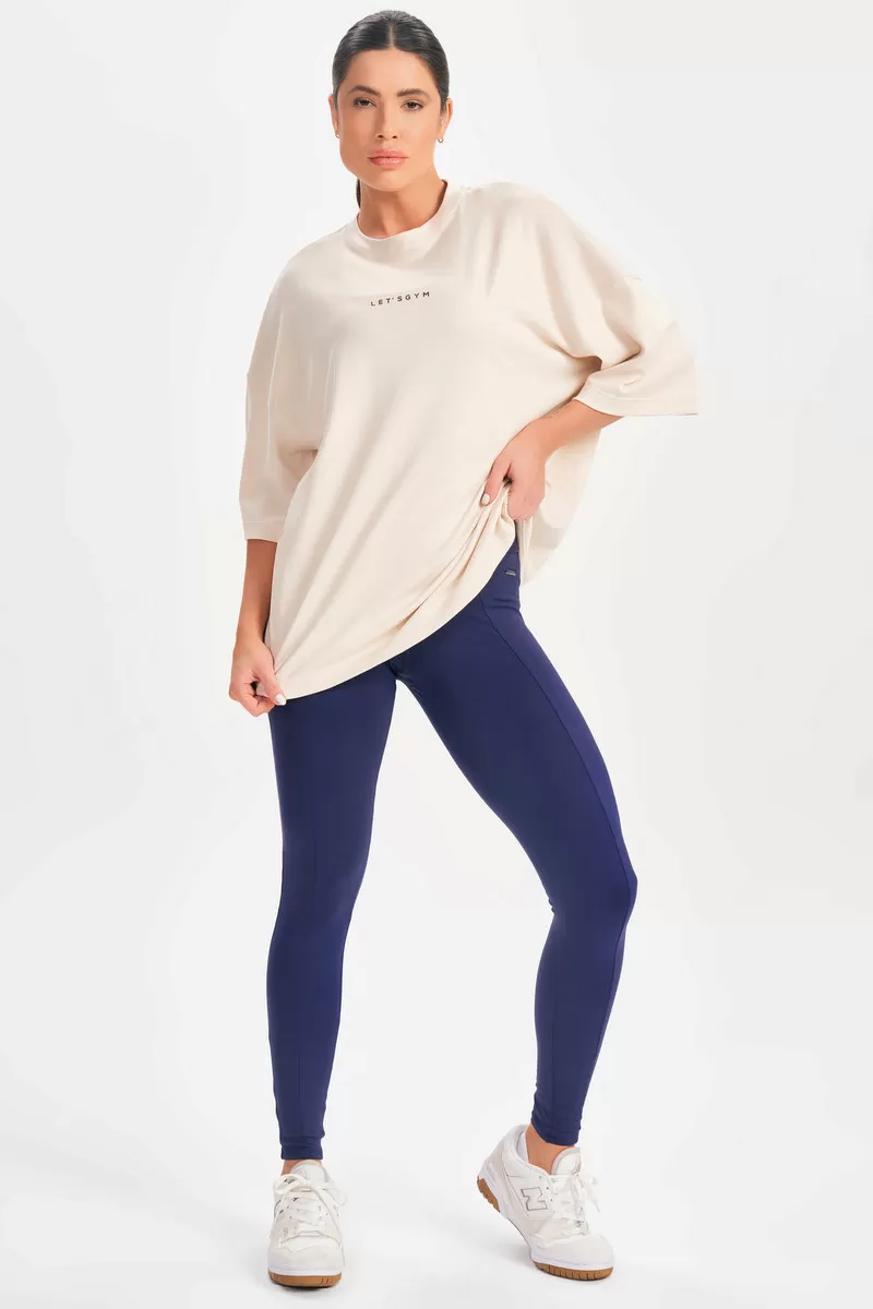 Lets Gym - Oversized T-Shirt Basic Flex Beige - 2626BG