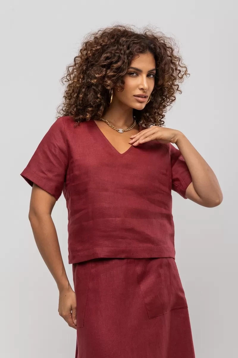 Hidrogênio - V-NECK WINE BLOUSE - 20383043 Hidrogênio - V-NECK WINE BLOUSE - 20383043
