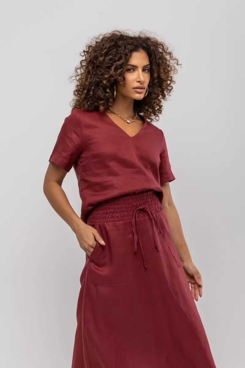 Hidrogênio - V-NECK WINE BLOUSE - 20383043 Hidrogênio - V-NECK WINE BLOUSE - 20383043