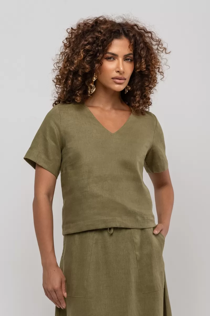 Hidrogênio - V-NECK BLOUSE WITH GRASS - 20383400 Hidrogênio - V-NECK BLOUSE WITH GRASS - 20383400