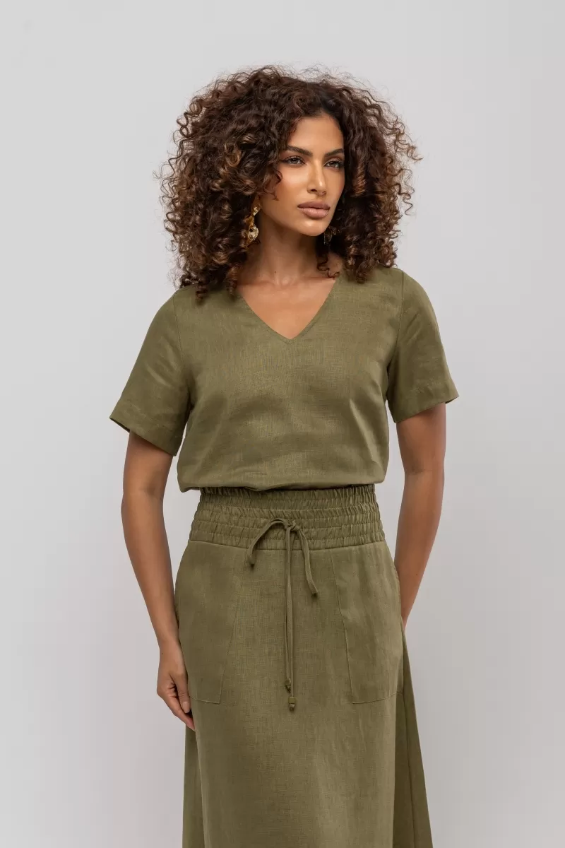 Hidrogênio - V-NECK BLOUSE WITH GRASS - 20383400 Hidrogênio - V-NECK BLOUSE WITH GRASS - 20383400