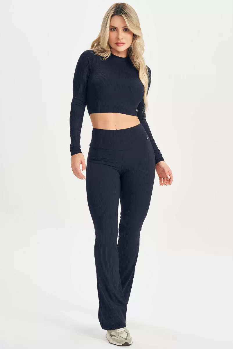 Lets Gym - Black Radiant Crop Top - 2641PT Lets Gym - Black Radiant Crop Top - 2641PT
