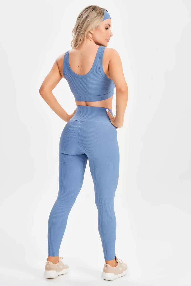 Lets Gym - Blue Comfort Rib Top - 2677AZ Lets Gym - Blue Comfort Rib Top - 2677AZ