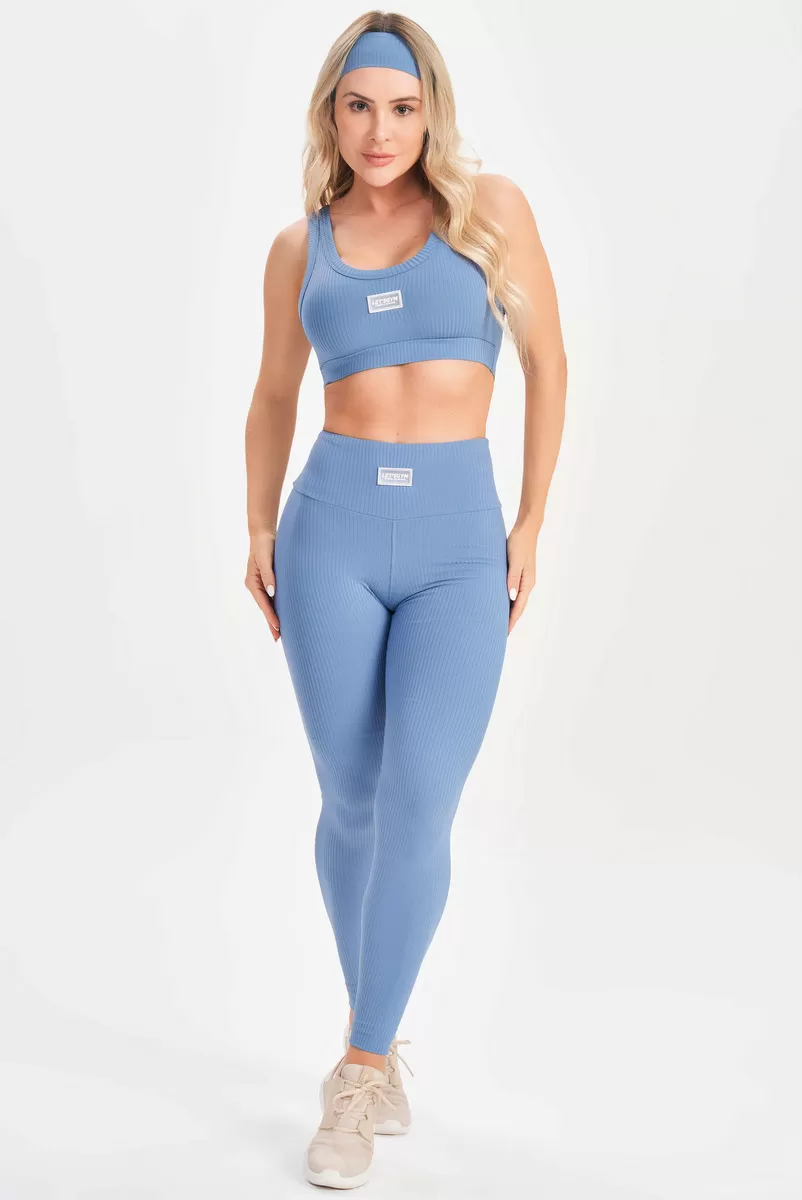 Lets Gym - Blue Comfort Rib Top - 2677AZ Lets Gym - Blue Comfort Rib Top - 2677AZ
