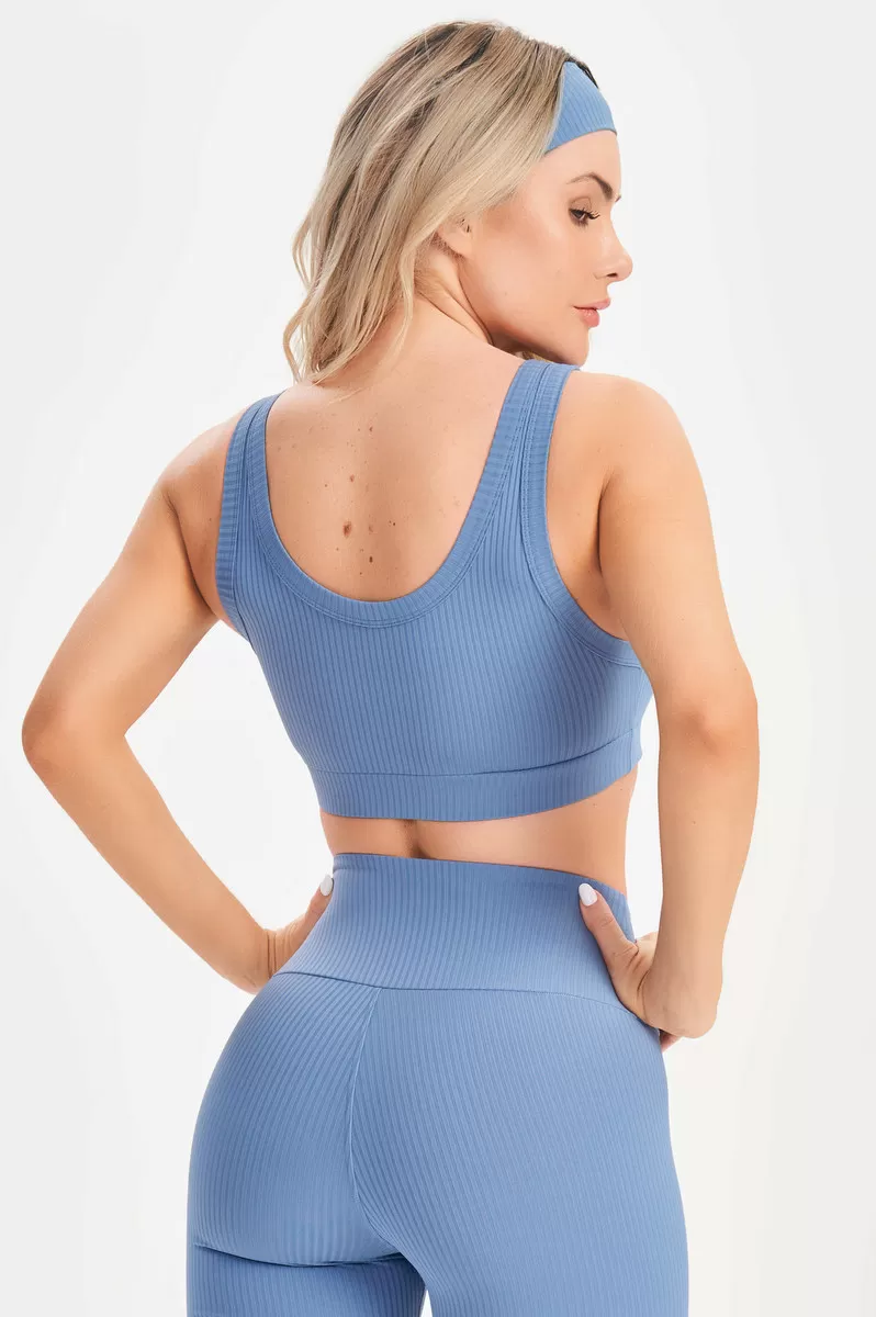 Lets Gym - Blue Comfort Rib Top - 2677AZ Lets Gym - Blue Comfort Rib Top - 2677AZ