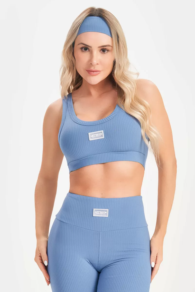 Lets Gym - Blue Comfort Rib Top - 2677AZ Lets Gym - Blue Comfort Rib Top - 2677AZ