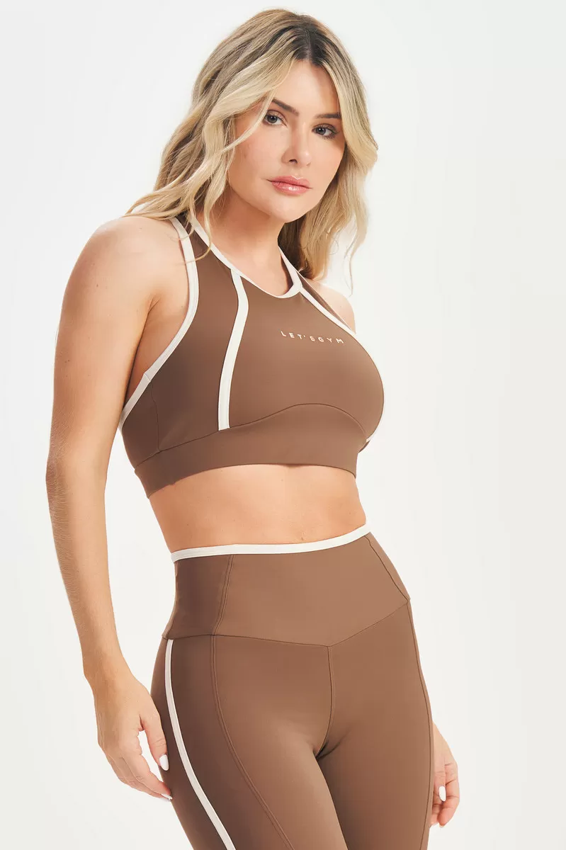 Lets Gym - Brown Chronos Top - 2703MR