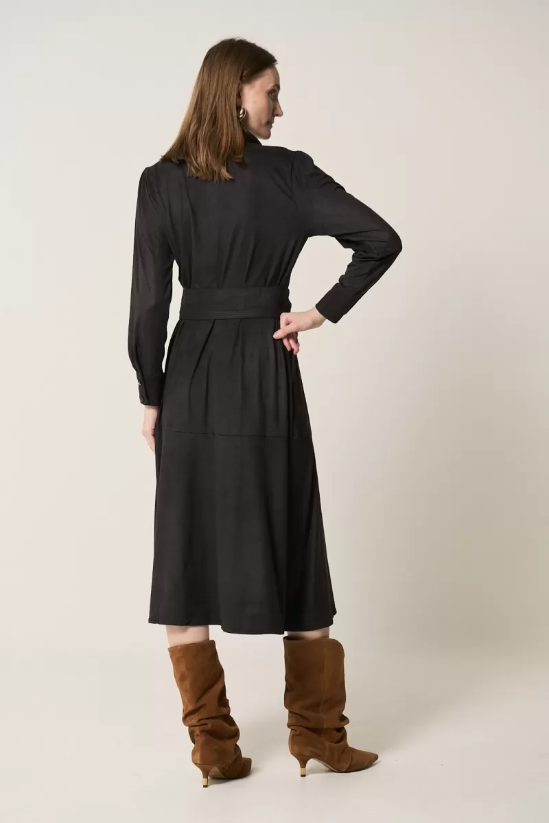 Hidrogênio - BLACK CHEMISI DRESS WITH BAND AND BUTTONS - 18567001 Hidrogênio - BLACK CHEMISI DRESS WITH BAND AND BUTTONS - 18567001