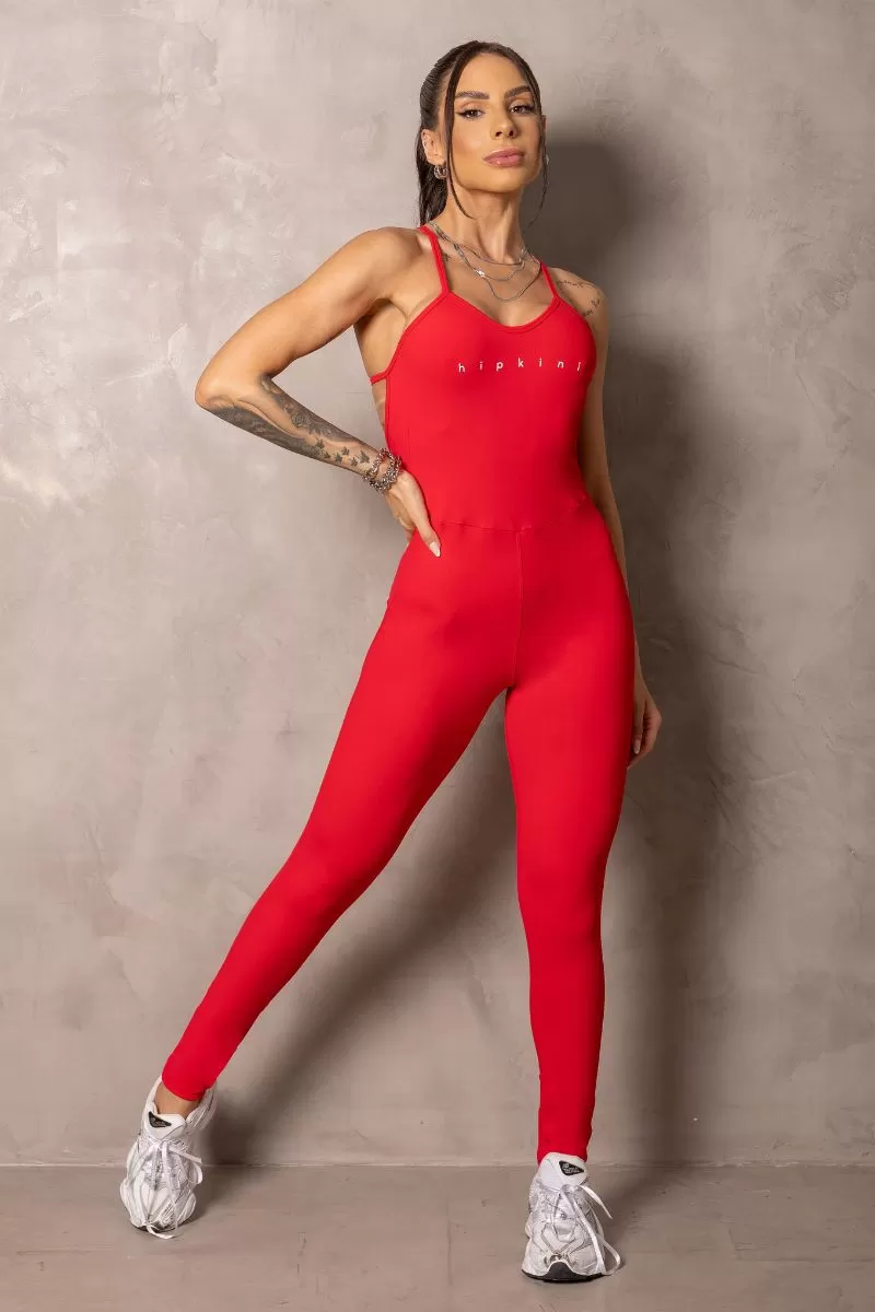 Hipkini - Red Sunrise Jumpsuit with Cross Straps - 33331019