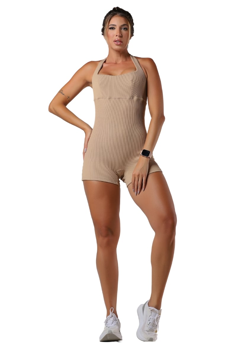 Garotafit - Romper Flash Chocolate - MAC218IP