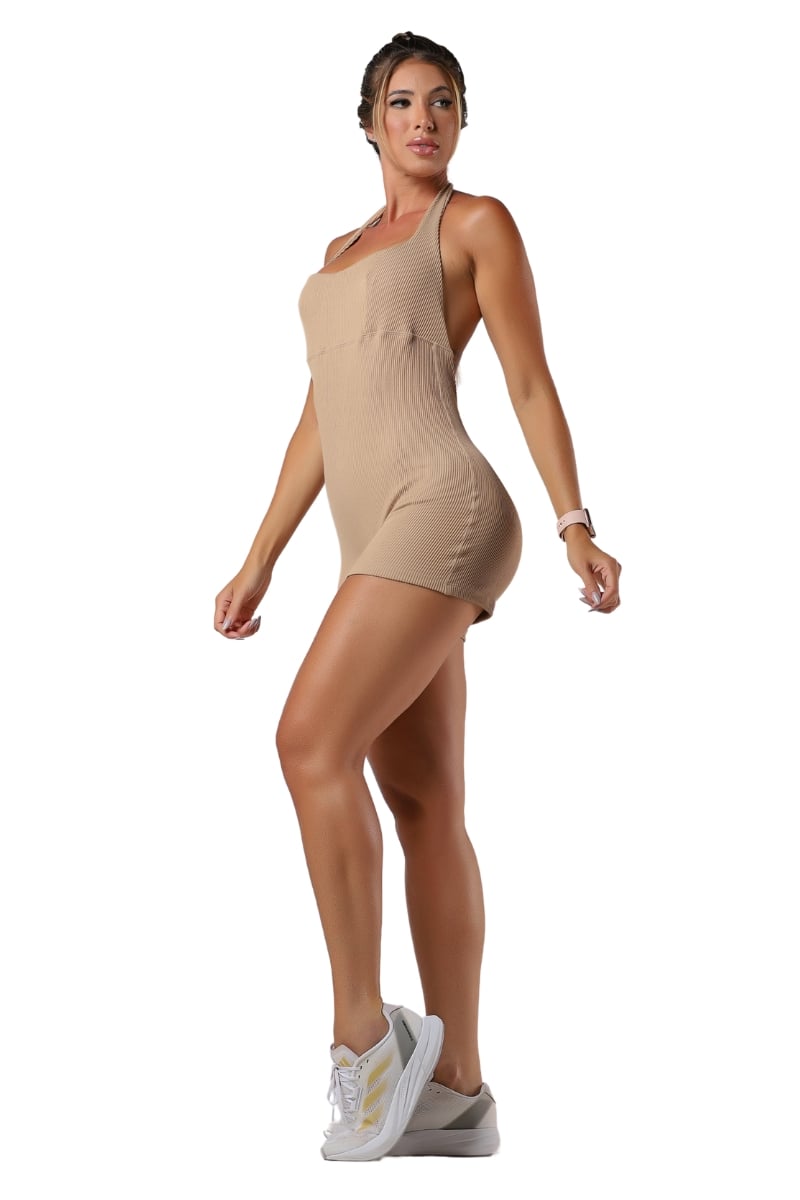 Garotafit - Romper Flash Chocolate - MAC218IP Garotafit - Romper Flash Chocolate - MAC218IP