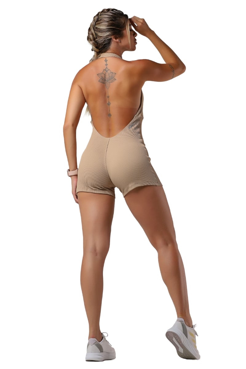 Garotafit - Romper Flash Chocolate - MAC218IP Garotafit - Romper Flash Chocolate - MAC218IP