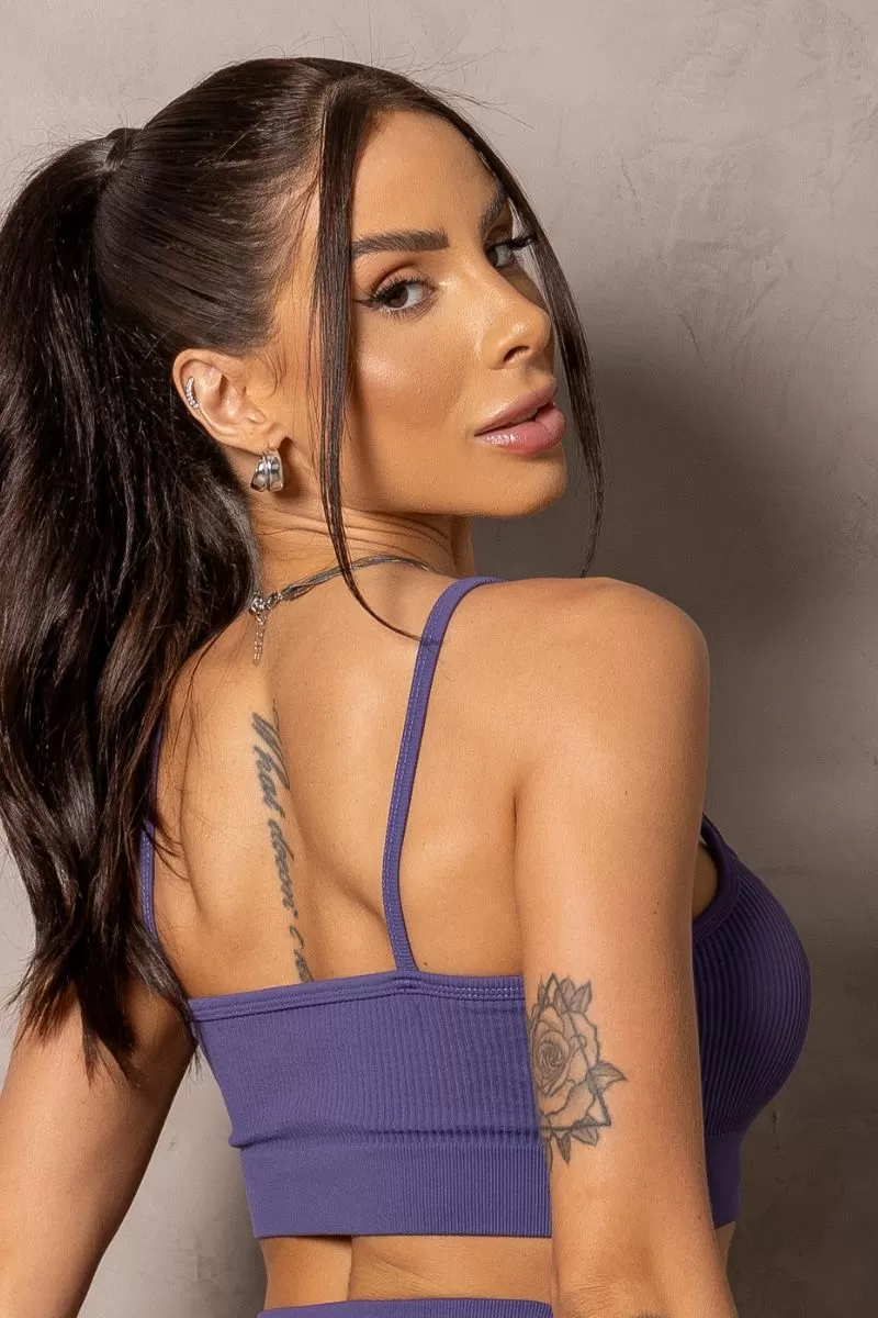 Hipkini - Sunrise Purple Seamless Top with Thin Straps - 33331187