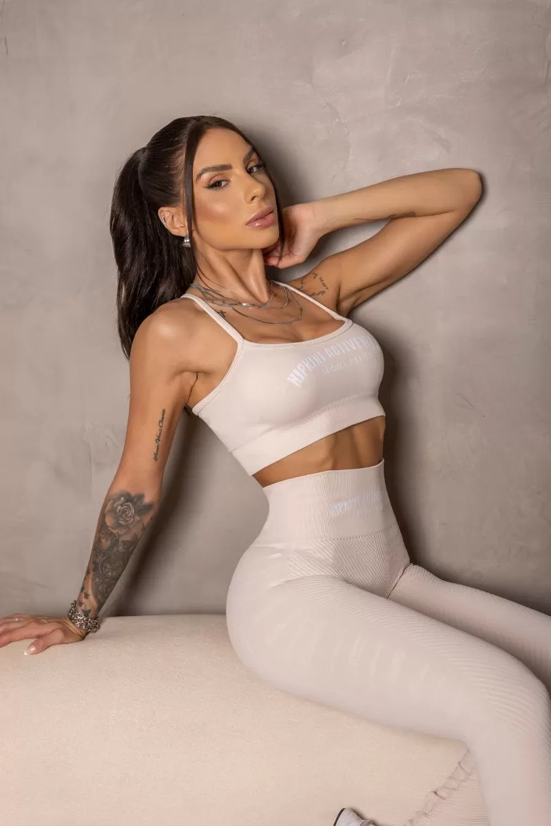 Hipkini - Seamless Sunrise Beige Top with Thin Straps - 33331197
