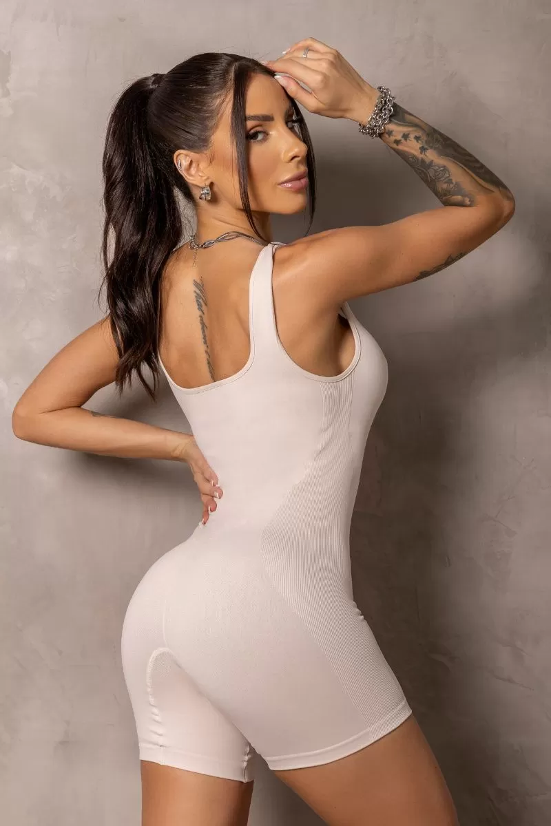 Hipkini - Seamless Sunrise Beige Romper - 33331200