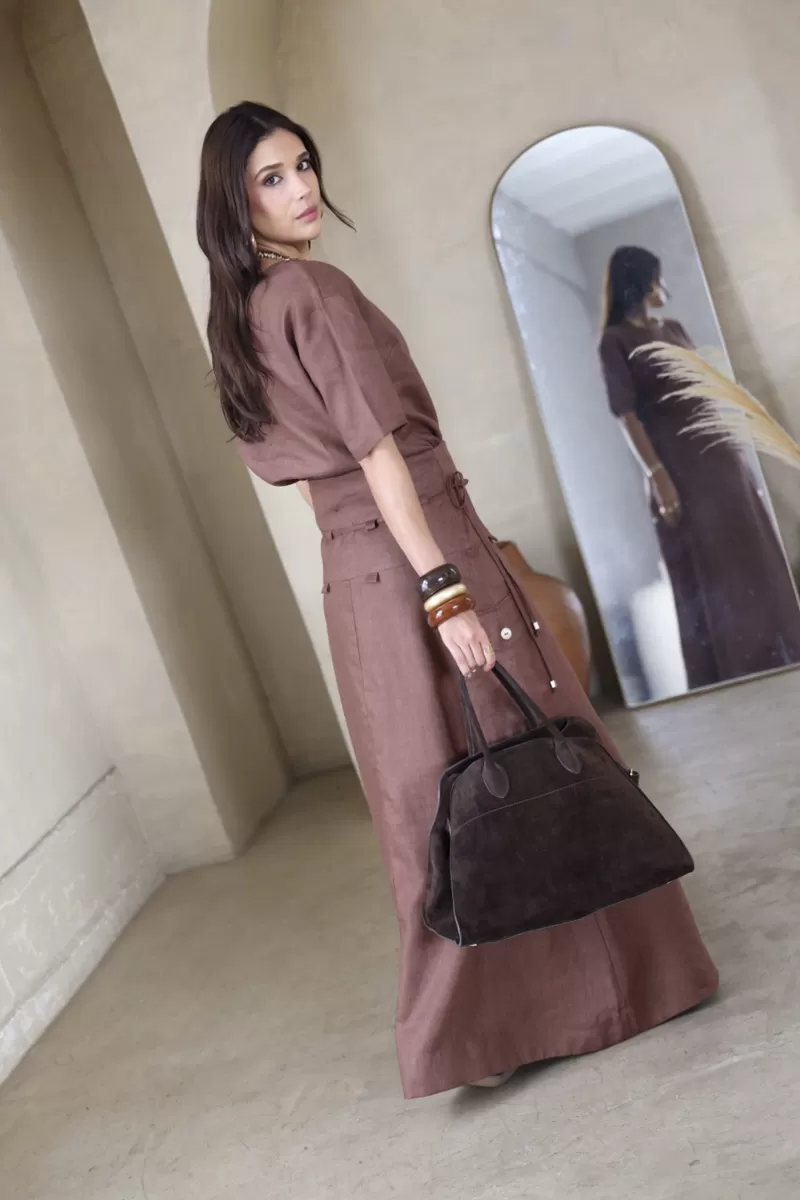 Hidrogênio - BROWN UTILITY LONG SKIRT - 20406031 Hidrogênio - BROWN UTILITY LONG SKIRT - 20406031