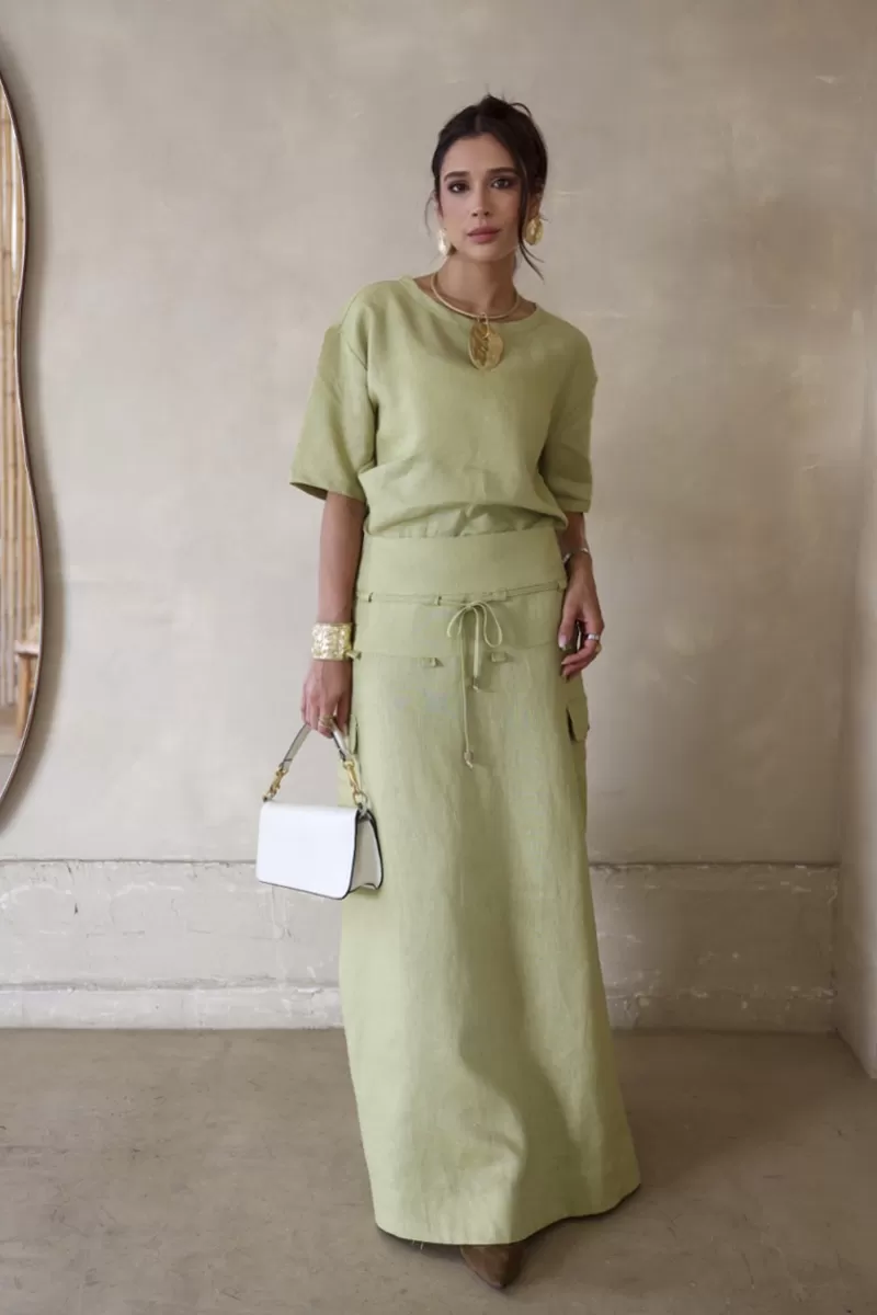 Hidrogênio - LONG UTILITY CAPIM SKIRT - 20406400 Hidrogênio - LONG UTILITY CAPIM SKIRT - 20406400