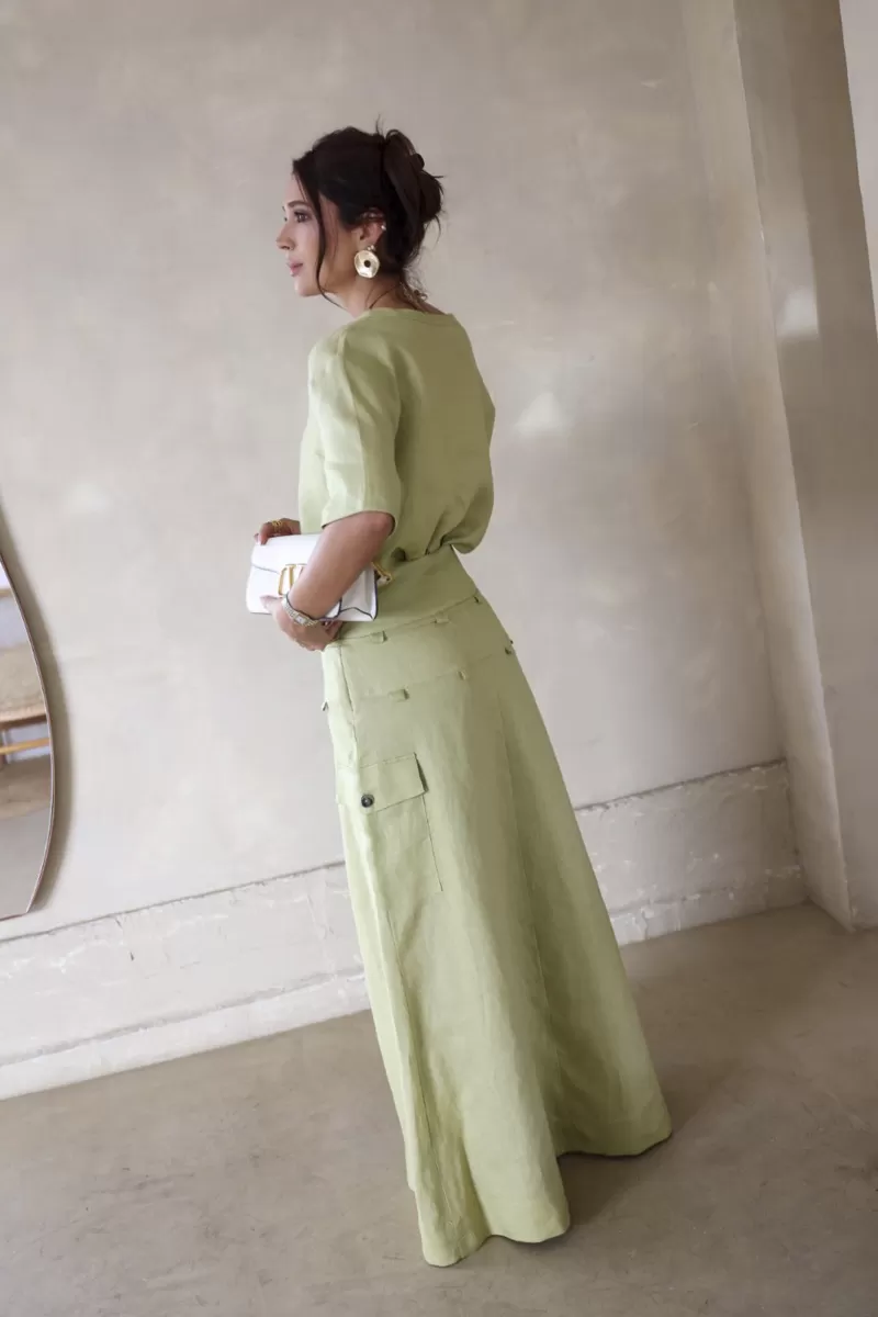 Hidrogênio - LONG UTILITY CAPIM SKIRT - 20406400 Hidrogênio - LONG UTILITY CAPIM SKIRT - 20406400