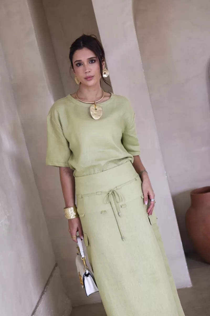 Hidrogênio - LONG UTILITY CAPIM SKIRT - 20406400 Hidrogênio - LONG UTILITY CAPIM SKIRT - 20406400