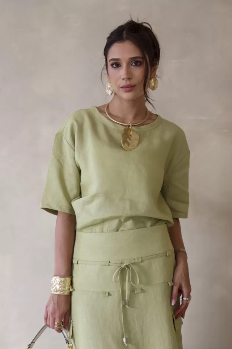 Hidrogênio - GRASS LINEN T-SHIRT - 20400400 Hidrogênio - GRASS LINEN T-SHIRT - 20400400