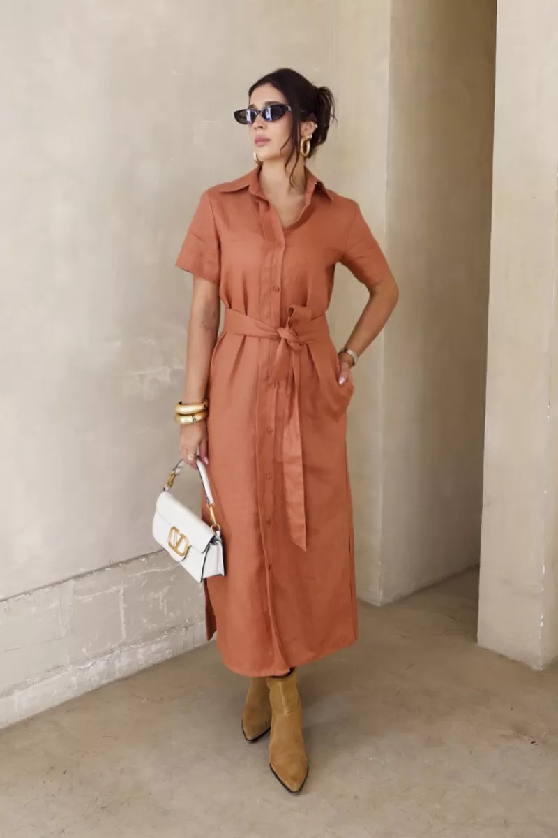 Hidrogênio - EARTH LINEN CHEMISIE DRESS - 20390332 Hidrogênio - EARTH LINEN CHEMISIE DRESS - 20390332