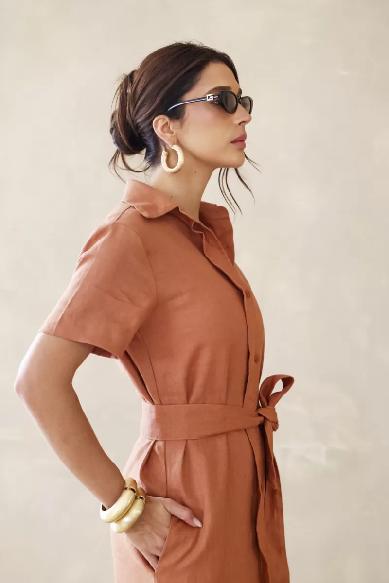 Hidrogênio - EARTH LINEN CHEMISIE DRESS - 20390332 Hidrogênio - EARTH LINEN CHEMISIE DRESS - 20390332