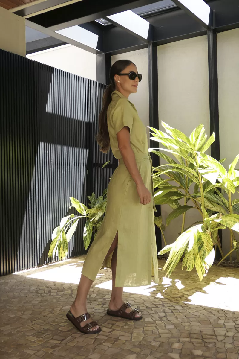 Hidrogênio - LINEN GRASS CHEMISIE DRESS - 20390400 Hidrogênio - LINEN GRASS CHEMISIE DRESS - 20390400