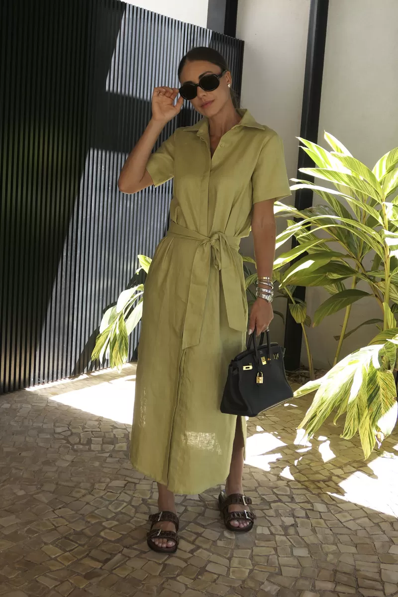 Hidrogênio - LINEN GRASS CHEMISIE DRESS - 20390400 Hidrogênio - LINEN GRASS CHEMISIE DRESS - 20390400