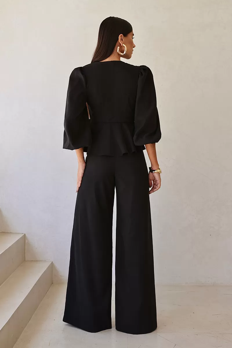 Dot Clothing - Loreta Dot Clothing Shirt and Pants Set Black - 2688PRETO Dot Clothing - Loreta Dot Clothing Shirt and Pants Set Black - 2688PRETO