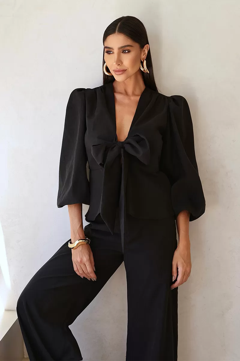 Dot Clothing - Loreta Dot Clothing Shirt and Pants Set Black - 2688PRETO Dot Clothing - Loreta Dot Clothing Shirt and Pants Set Black - 2688PRETO